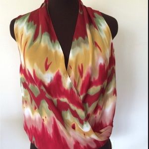 HAUTE HIPPIE Multi Color Sleeveless Silk Blouse Size S
